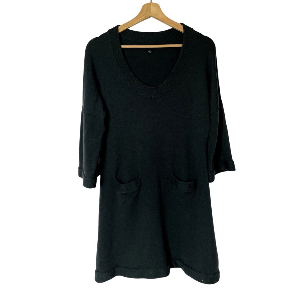 Banana Republic extra fine merino wool green scoop neck knit sweater dress L